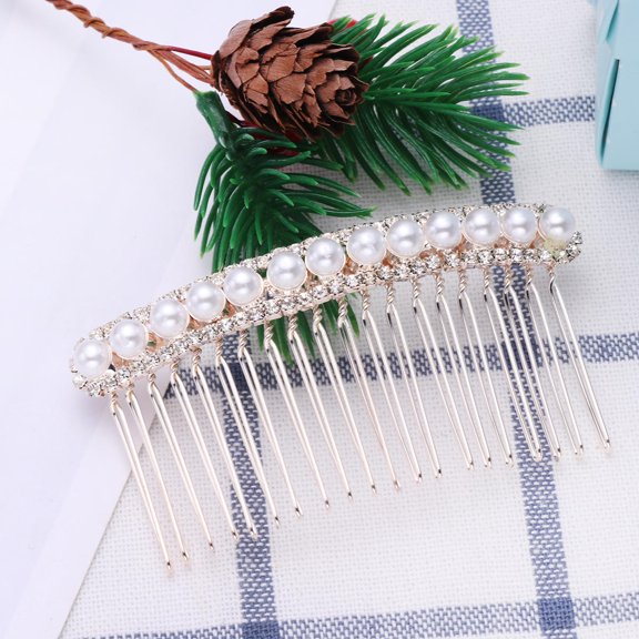 Amosfun 1Pack Bow Shape Hair Comb for Weddings with Hair Decoration Purpose
