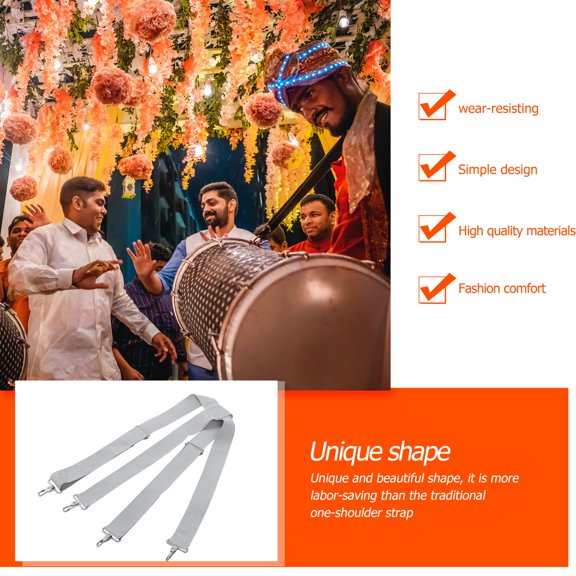 Amosfun 1Pack Drum Strap Shoulder Grey Heavy Duty Non Slip for Stage Performance