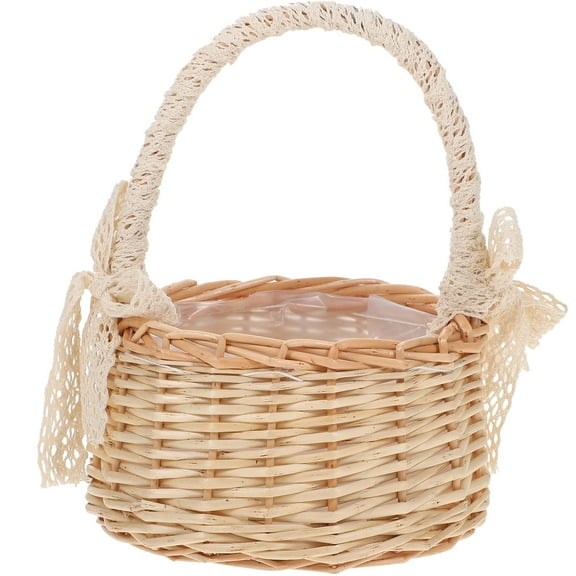 Amosfun 1Pc Khaki Handmade Storage Basket with Woven Design for Stylish Home Organization