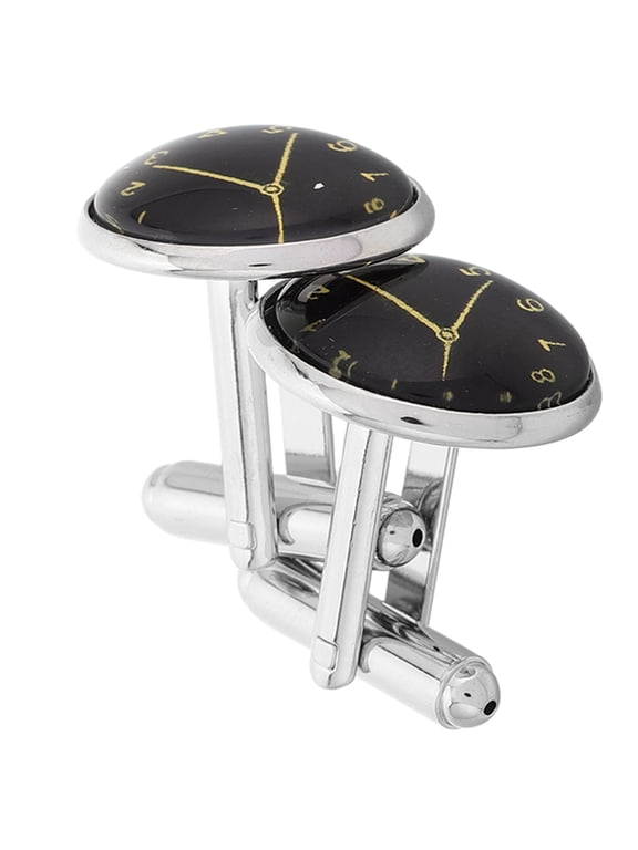 1Pair Mens Classic Style Clock Cufflinks for Formal Business Accessories