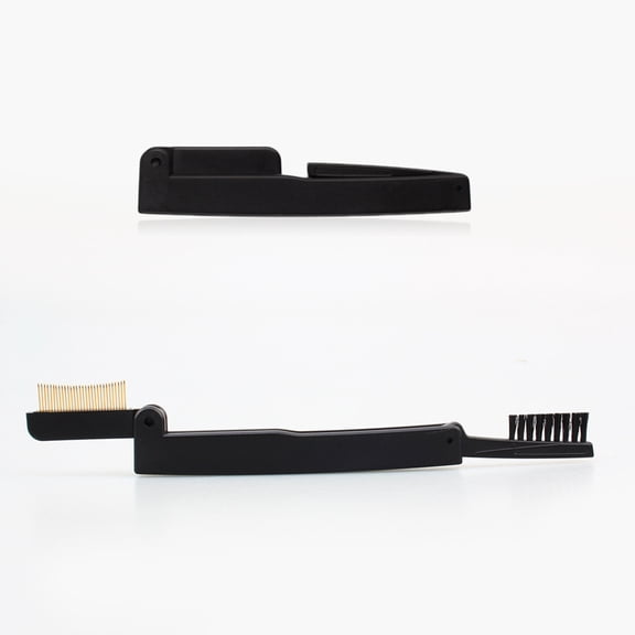 Amosfun 1Pc Dual-Sided Folding Eyebrow Brush and Eyelash Comb, Portable Black Brow Makeup Tool for Daily Use and Travel