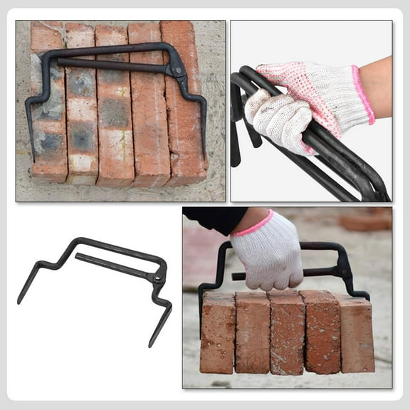 Amosfun 1Pc Garden Brick Clamp Black Adjustable Brick Lifting Tool for Outdoor Construction Use