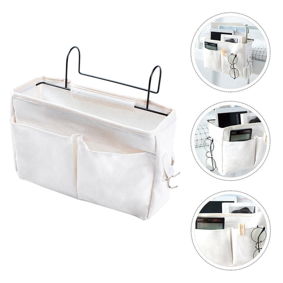 Amosfun 1Pc Home Storage Bag White Hanging Phone Organizer with Large Capacity