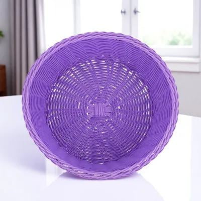 Amosfun 1Pc Large Plastic Bread Basket with Imitated Rattan Woven Pattern