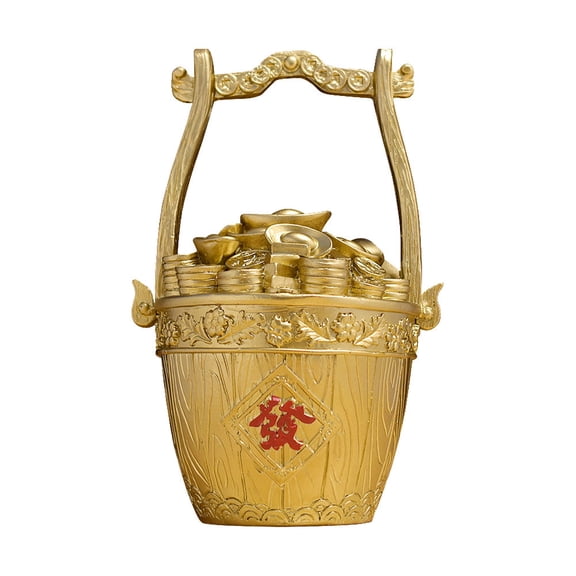 Amosfun 1Pc Lovely Golden Cornucopia Resin Ornament for Home Desktop and Office Display