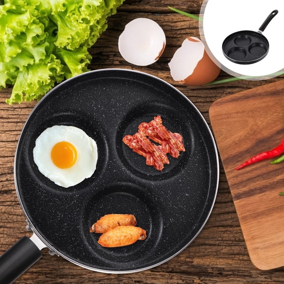 Amosfun Egg Frying Pan Non-Stick Groove Design Even Heating for Home
