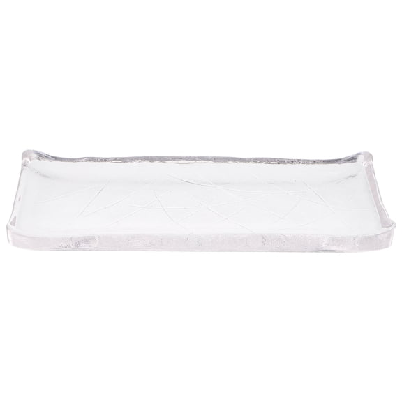 Amosfun 1Pc Transparent Rectangular Glass Serving Plate for Home Kitchen and Restaurant Use