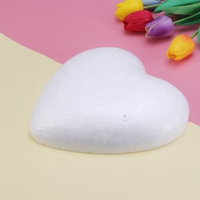 Amosfun White Modeling Foaming Heart for DIY Crafts - Durable Polystyrene Foam