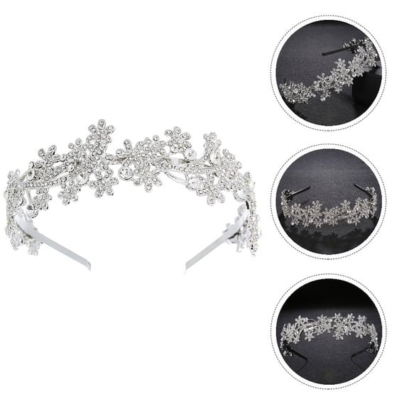 Amosfun 1Pcs Female Headpiece Head Band Silver Hair Accessory For Parties