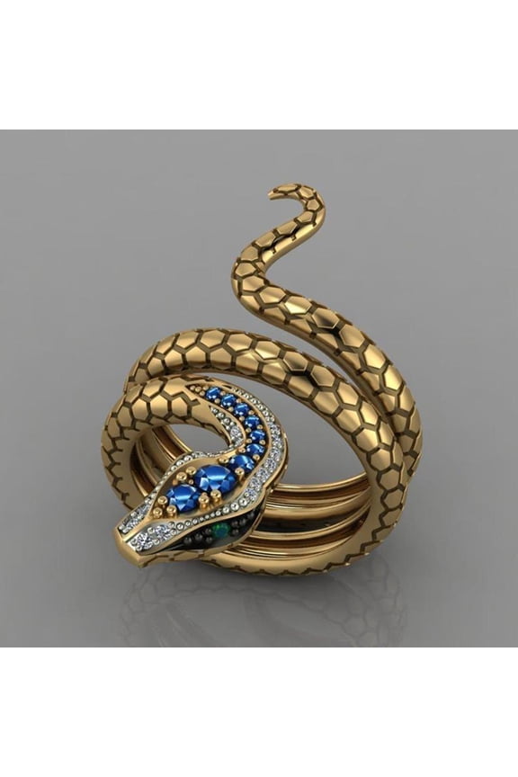 Unisex Copper Snake Shaped Finger Ring Assorted Color for Anniversary and Birthday 1Pack