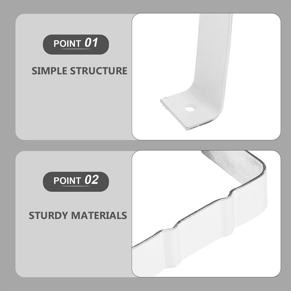 Amosfun White Aluminum Alloy Downspout Strap Heavy Duty Gutter Part for Pipe Use 1Set