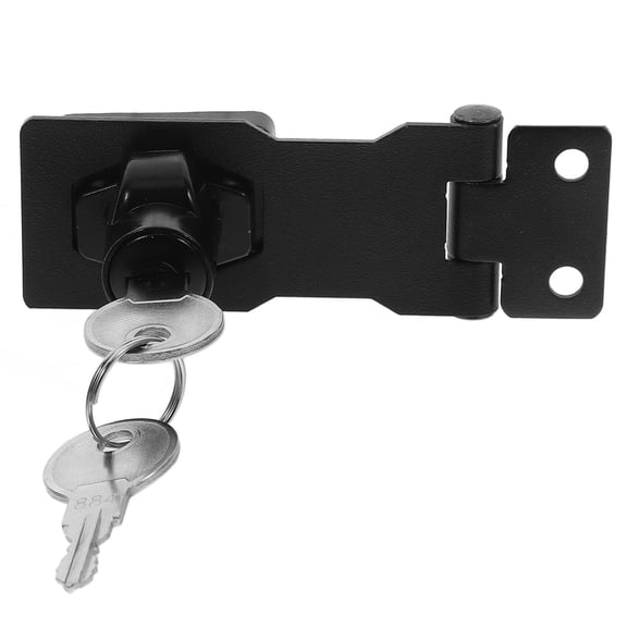 Amosfun 1Set Keyed Lock for Metal File Cabinets Durable Drawer Lock with Security Plate Black