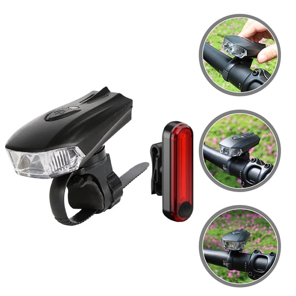 Amosfun Lightweight Light Set with USB Rechargeable Safety Lamps for Outdoor Cycling and Night Riding