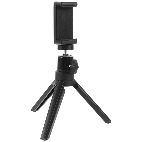 Amosfun Adjustable Black Phone Tripod Stand with 360 Rotation for Microphones and Smartphones, 1 Set