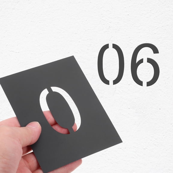 Amosfun 1Set Number Stencils 0 to 9 for Door Mailbox and Parking Space Marking Black