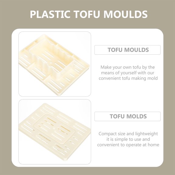 Amosfun Convenient Tofu Making Tool Beige PP Material for Homemade Tofu 1Set