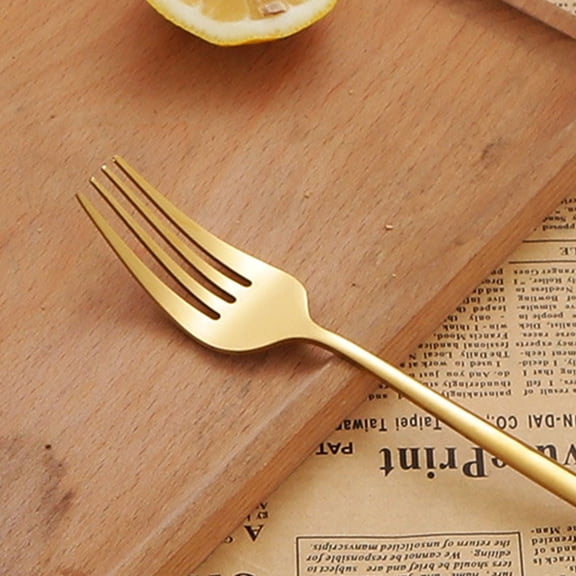 Amosfun Kitchen Silverware Steak Silverware Golden Stainless Steel 1 Set