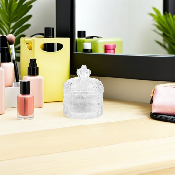 Amosfun 1 Set Soft White Fiber Powder Puff with Storage Container, Reusable Makeup Puff for Loose Powder, Face and Body Care