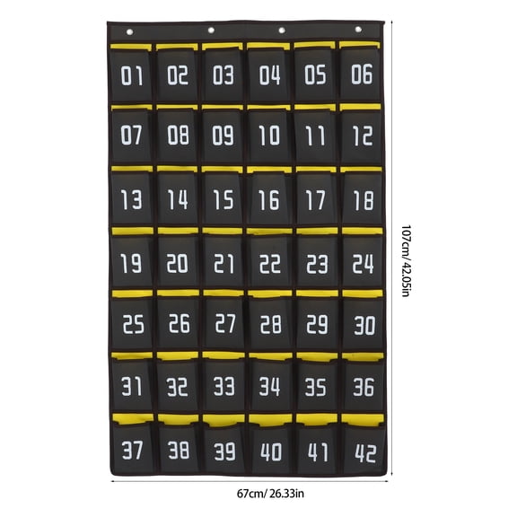 Amosfun Dark Grey Hanging Cell Phone Storage Pouch, Non-Woven Fabric Wall or Door Organizer, Convenient Phone Holder
