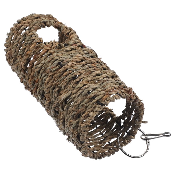 Amosfun 1Set Light Brown Straw Suspending Parrot Swing Wear-Resistant Bird Accessory for Pets