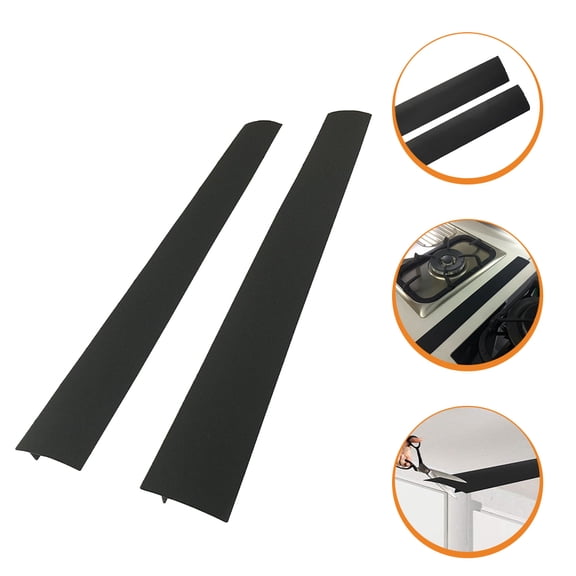 Amosfun Black Silicone Stove Gap Sealing Strips for Kitchen, 2 Pieces, and Easy to Install