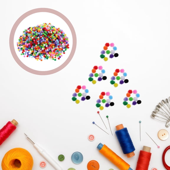 Amosfun Soft Plush Fuzzy Pompoms Assorted Colors for Crafts, Decorations, and Kids Projects - 2000 Pieces