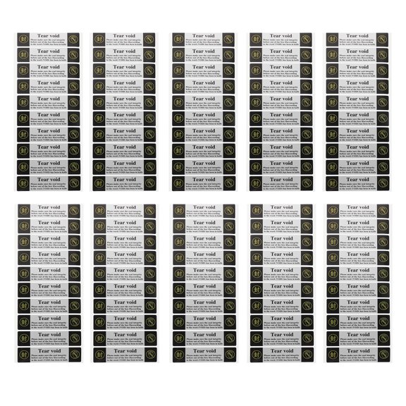 Amosfun 200Pcs Reusable Tamper Evident Security Package Stickers with Barcode for Electronics and Retail