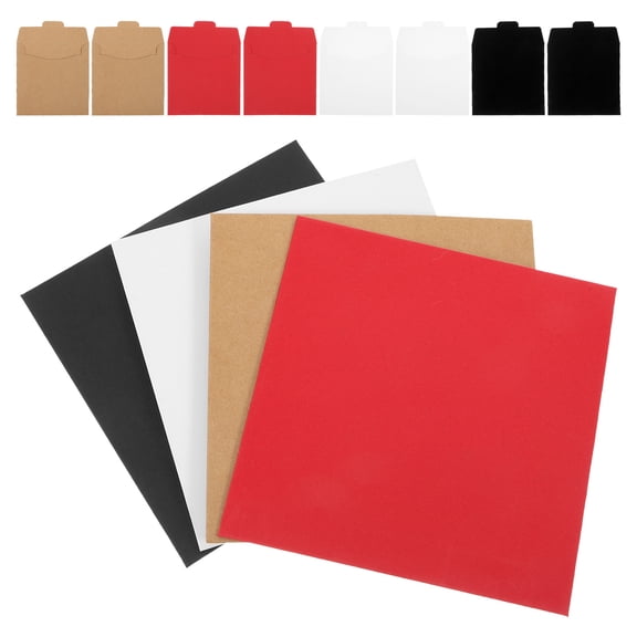 Amosfun 20Pcs Assorted Color Paper Cd Sleeves DIY Kraft Paper Envelopes for Easy Cd Organization