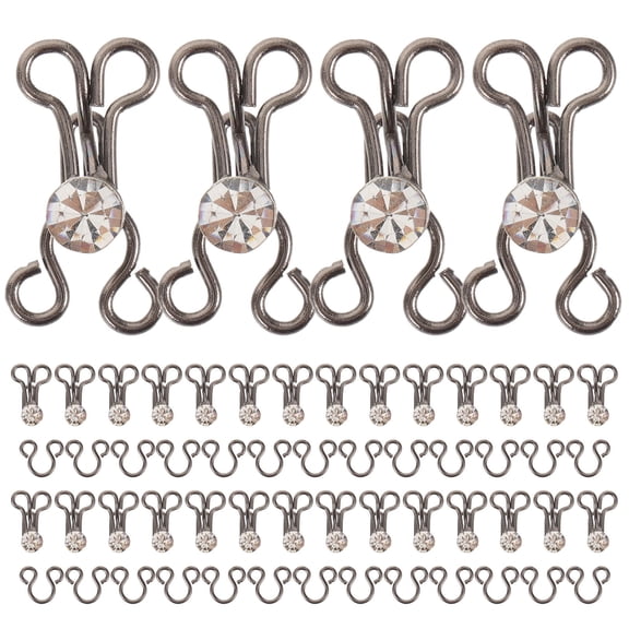 Amosfun 20pcs Black Metal Sewing Hooks and Eyes Closures for Women Sewing Crafts and Projects