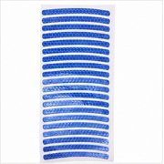 Amosfun 20Pcs Blue PVC Reflective Car Wheel Hub Stickers for Enhanced Nighttime Visibility