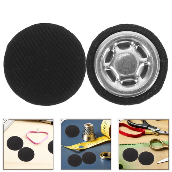 Amosfun 20pcs Metal Cap Button Replacement for Cap Repair Sewing Black