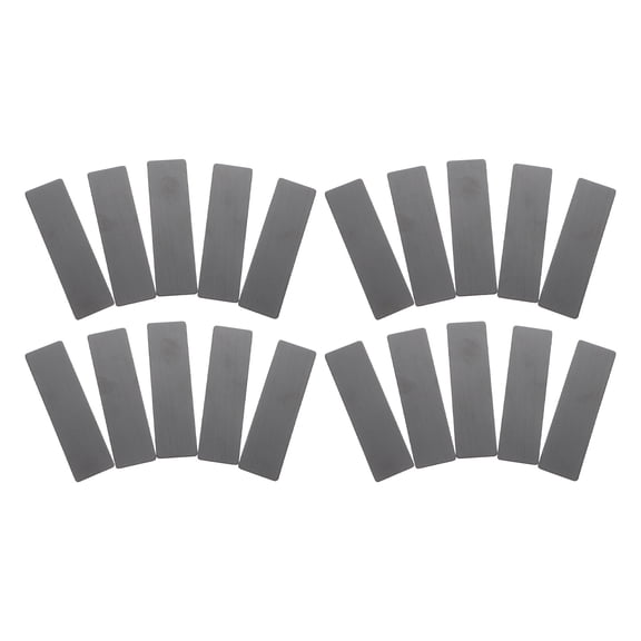 Amosfun 20Pcs Stainless Steel Engraving Plates with Smooth Surface and Comfortable Edges Black