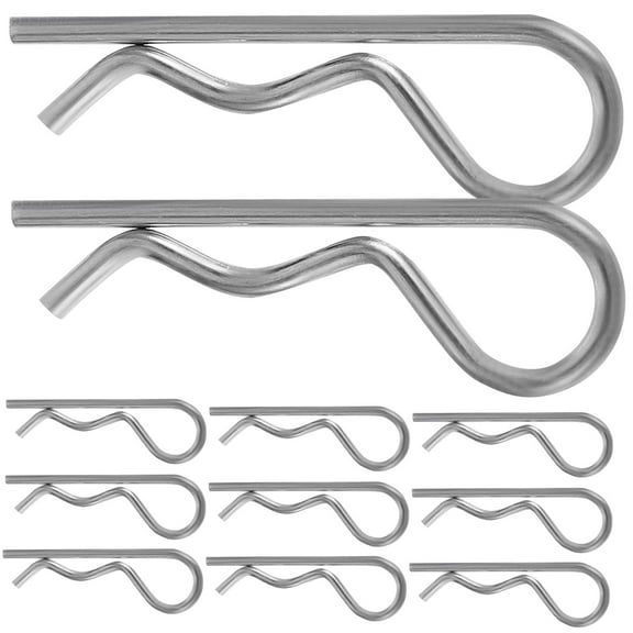 Amosfun 20Pcs Hitch Pin Clip Plated Silver Stainless Steel Double Loop Durable Spring Retaining Wire Pins