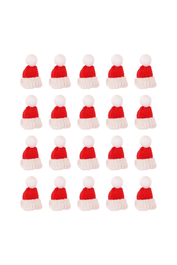 20Set Tiny Party Hats for Christmas Red Woolen Yarn Photo Props Family Friends