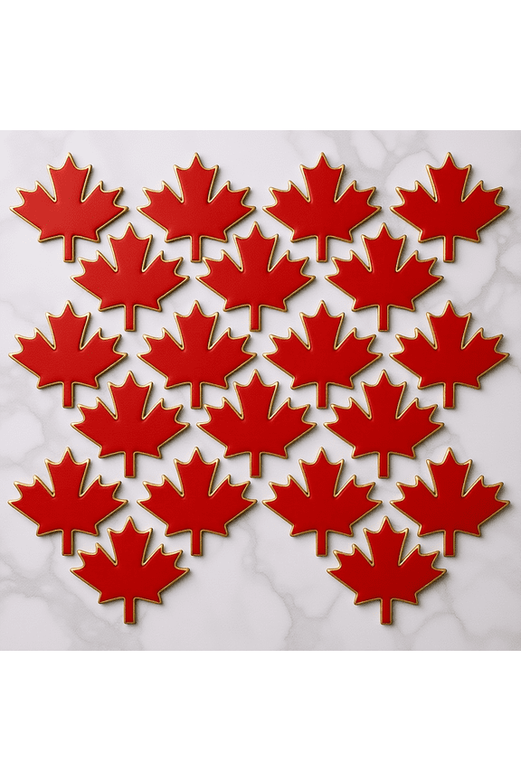 20Pcs Red Metal Maple Leaf Lapel Pin Classic Design Durable Accessory for Clothing