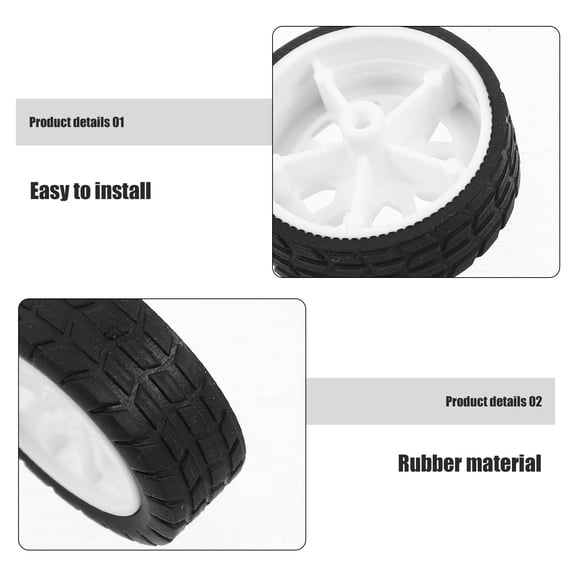 Amosfun 20pcs Rubber Toy Tires Set for Kids Small Wheels Crafts, Projects, Model Cars, and Home Use
