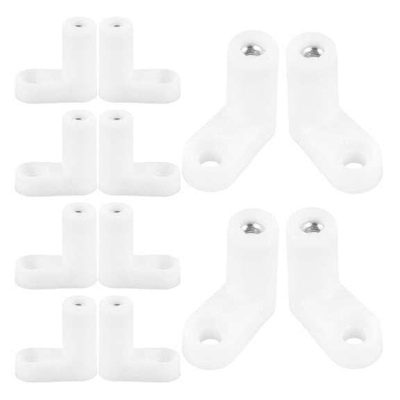 Amosfun 20Pcs White Plastic Right Angle L Brackets with Easy Installation for Shelves
