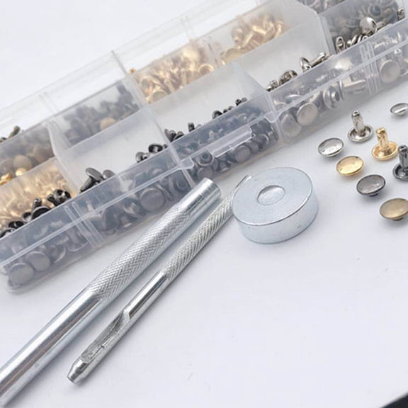 Amosfun 240Set Metal Snap Fastener Kit Assorted Color with Installation Tools for Home Use