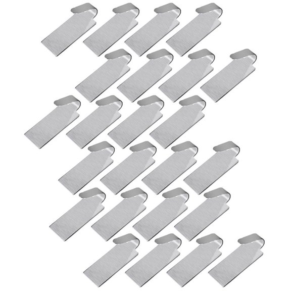 Amosfun 24Pcs Adhesive Stainless Steel Hooks Self Adhesive Wall Mounted Towel Rack