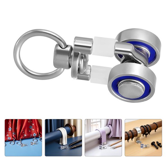 Amosfun 24Pcs Heavy Duty Curtain Track Glider Rollers with Silent Smooth Glide for Window and Room Divider Tracks