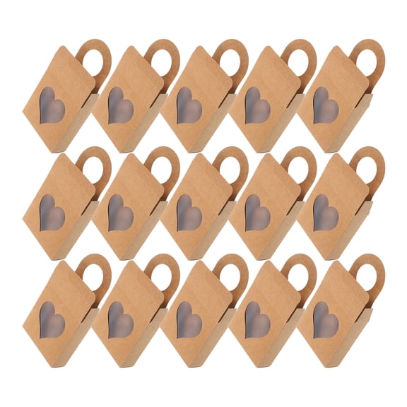 Amosfun 25Pcs Portable Wine Bottle Holder Paper Box with Window for Home Organizer