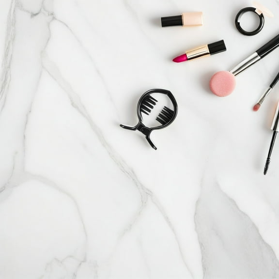 Amosfun 2Pack Claw Clips for Thin Tension Fish Tail Hair Clip Round Black Resin for Women Party Work Beach