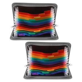 Amosfun Compact Plastic Accordion File Organizer with Zipper for Home, Receipts, Documents, and Office Storage