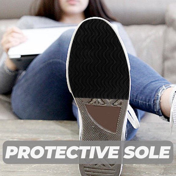 Amosfun Adhesive Anti-Slip Shoe Sole Protectors with Shock Absorption, Black, 2Pcs