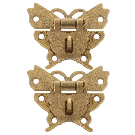 Amosfun 2Pcs Heavy Duty Copper Hinge Lock Hasps for Jewelry Boxes and Furniture Doors