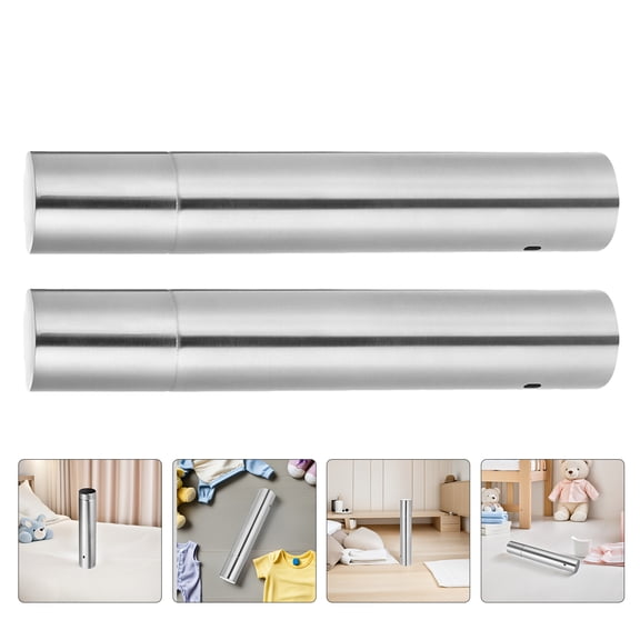 Amosfun 2Pcs Birth Certificate Holder Tube Stainless Steel Waterproof Document Organizer for Travel Storage