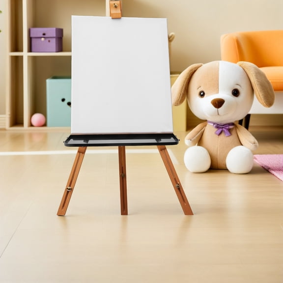 Amosfun 2Pcs Black Portable Easel Shelf for Artists with Removable Sketch Tray and Painting Storage