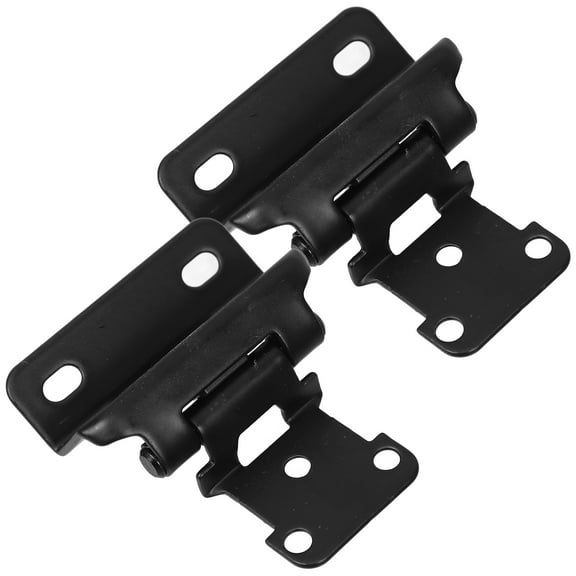 Amosfun 2Pcs Black Semi Wrap Cabinet Door Hinges Self Closing Heavy Duty Gate Hinge for Rv
