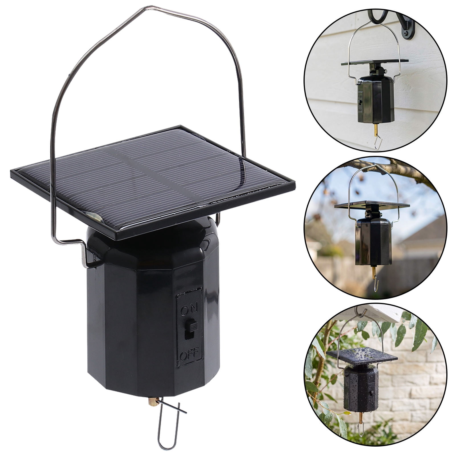 Spinner Installation Amosfun 2Pcs Black Solar Rotating Motor for Wind Spinners Outdoor Easy ...