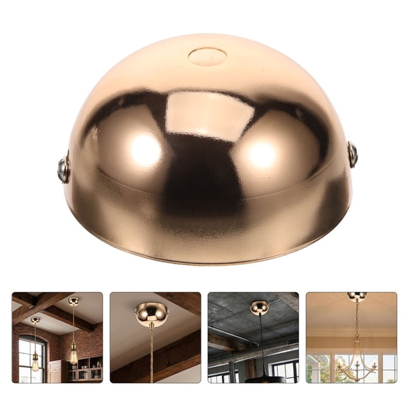 Amosfun 2Pcs Decorative Round Ceiling Fixture Canopy Plate with Brushed Brass Finish for Home Lighting